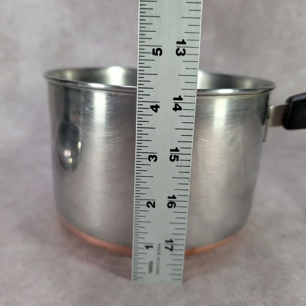 Revere Ware 2 Qt Copper Clad Stainless Saucepan Pot With Lid Clinton ILL 1801